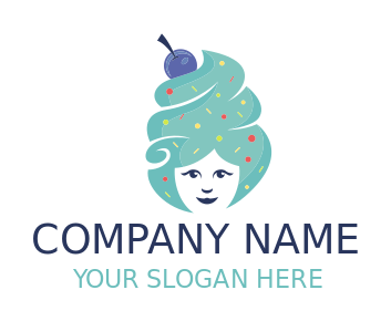 restaurant logo confectioner with frosting hair