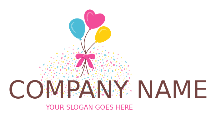 entertainment logo confetti around balloons