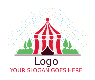 entertainment logo confetti circus tent foliage