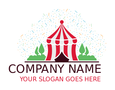 entertainment logo confetti circus tent foliage