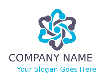 IT logo icon connecting atoms - logodesign.net