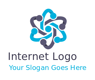 IT logo icon connecting atoms - logodesign.net