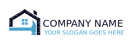 construction logo house of hammer and rulers 