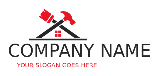home improvement logo tools in roof