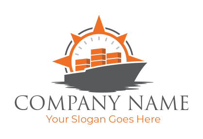 make a logistics logo container ship in compass 