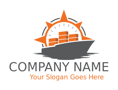 make a logistics logo container ship in compass 