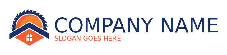 construction logo maker saw on gable roof