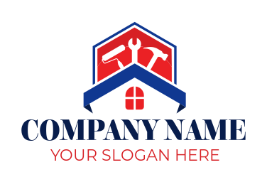 construction logo tools on gable roof