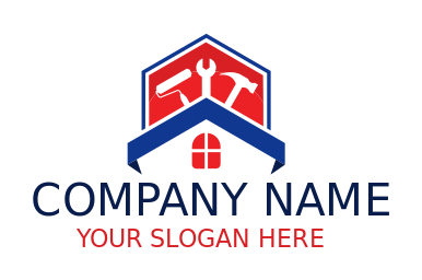 construction logo tools on gable roof