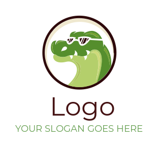 animal logo alligator with sunglasses in circle