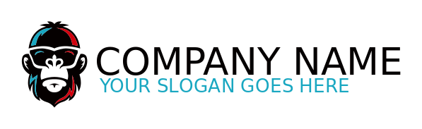 animal logo icon cool gorilla with sunglasses