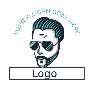 barbershop logo online cool hipster with beard