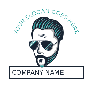 barbershop logo online cool hipster with beard