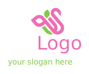 cosmetician logo online abstract swan