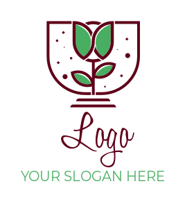 beauty logo chalice with cosmetician flower