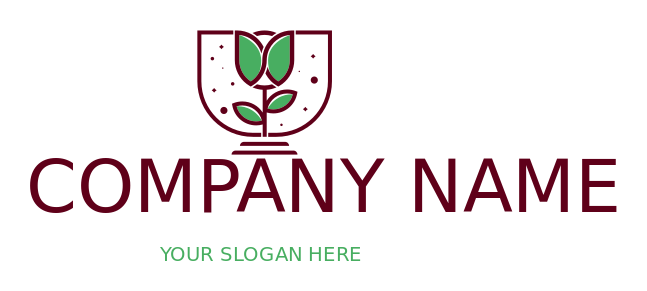 beauty logo chalice with cosmetician flower