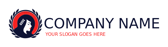 cosmetology logo school girl in wreath circle