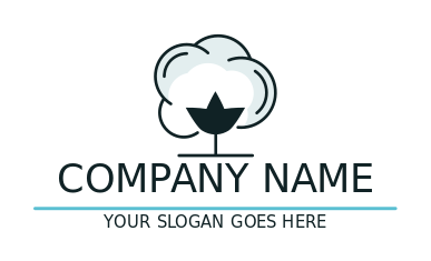 agricultural farm logo cotton flower on stalk