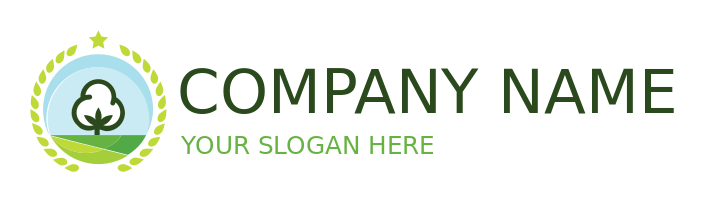agriculture logo cotton forming flower in circle