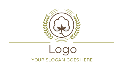 agriculture logo icon cotton flower in circle