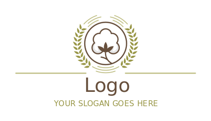 farm logo icon cotton flower in circle