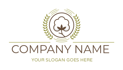 farm logo icon cotton flower in circle