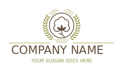 farm logo icon cotton flower in circle