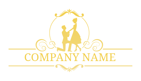 dating logo couple in ornament carriage