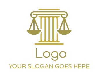 law firm logo icon court pillars with balance - logodesign.net