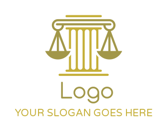 law firm logo icon court pillars with balance