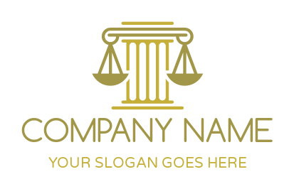 law firm logo icon court pillars with balance