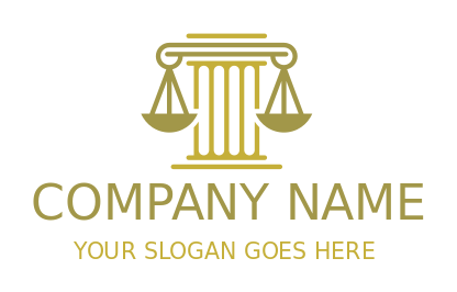 law firm logo icon court pillars with balance