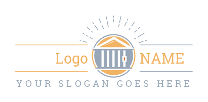 law firm logo courthouse merged with jail