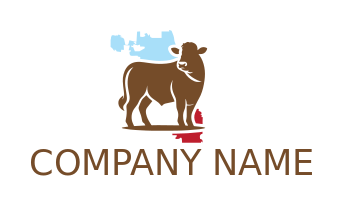 cow in colored Chicago map 