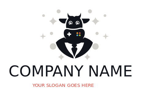 games logo cow in suit with console