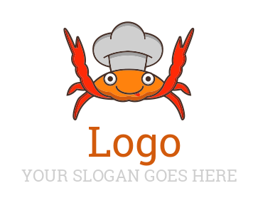 restaurant logo symbol crab with chef hat
