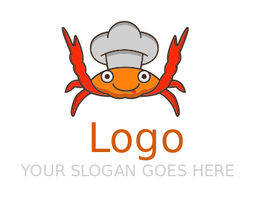 seafood restaurant logo symbol crab with chef hat