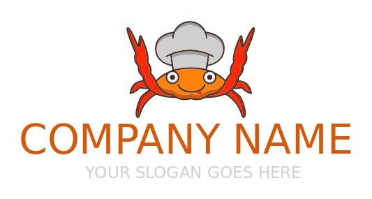 seafood restaurant logo symbol crab with chef hat