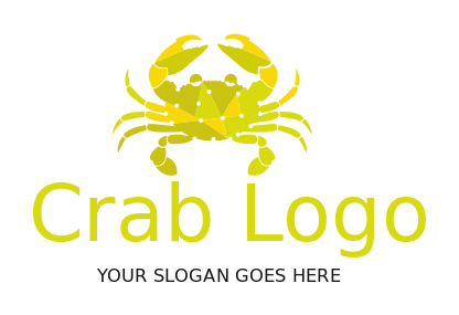 seafood restaurant logo crab with claws in front