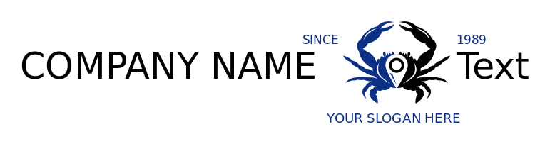 restaurant logo crab with location pin