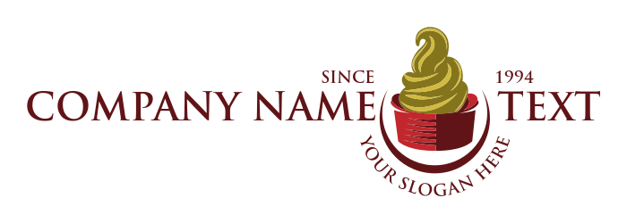 ice cream parlor logo creamy yogurt in red bowl