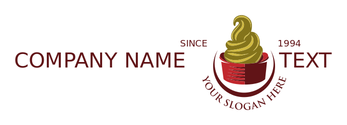 ice cream parlor logo creamy yogurt in red bowl