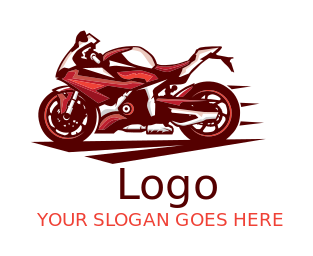 Create a transportation logo of a sports bike