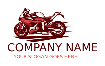 Create a transportation logo of a sports bike