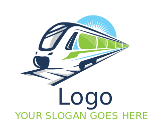 Create a transportation logo simple metro train