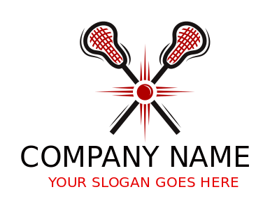 sports logo criss cross lacrosse sticks ball