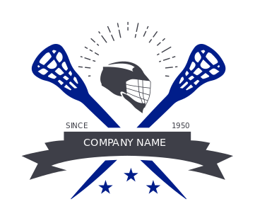 sports logo criss crossed lacrosse sticks
