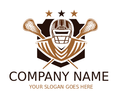 sports logo criss crossed sticks lacrosse man
