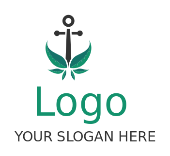 landscape logo cross on anchor with weed plant