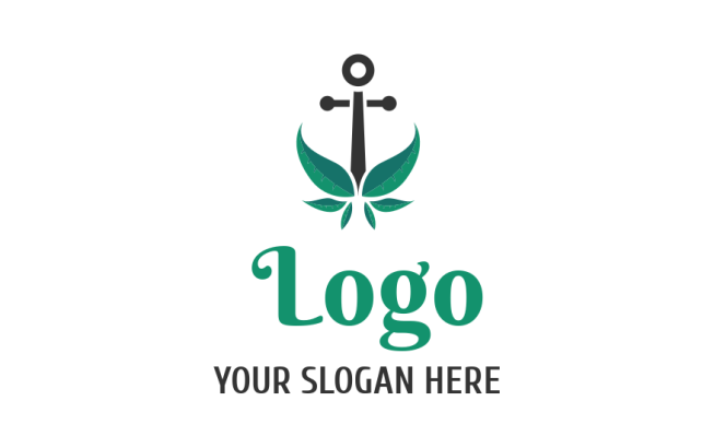landscape logo cross on anchor with weed plant